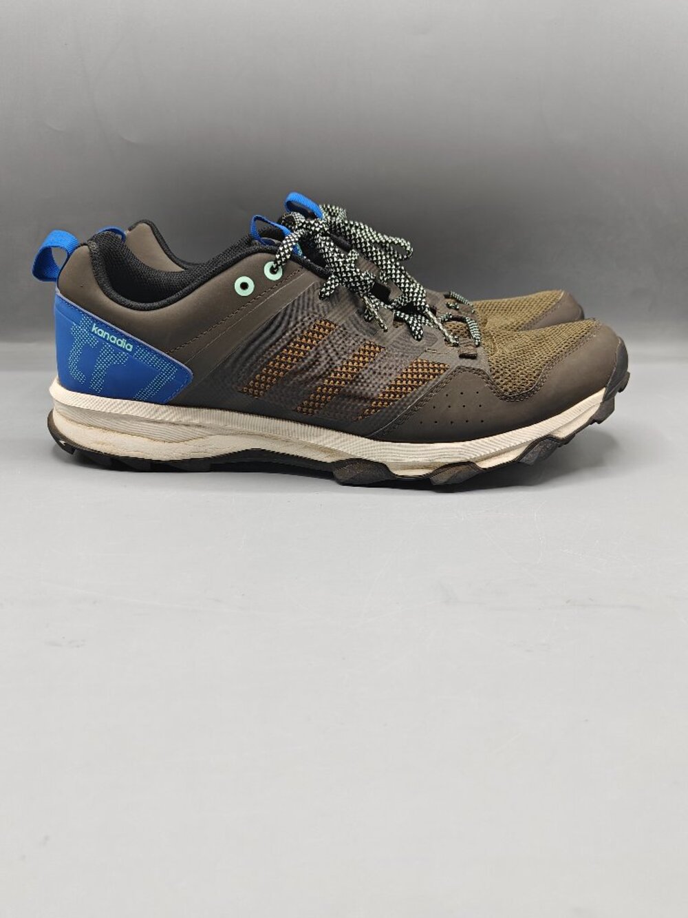 Adidas Kanadia TR 7 Men's Trail Running Shoes Olive Brown Blue B33628 Size 12 US